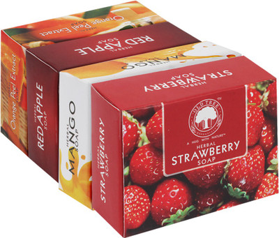 

Old Tree Herbal Soap Strawberry ,Mango ,Red Apple and Orange Peel(480 g, Pack of 4)