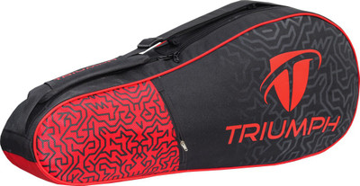 

Triumph Pro-302 (New) Single Compartment Badminton Bag Black/Red Badminton Bag(Black, Kit Bag)