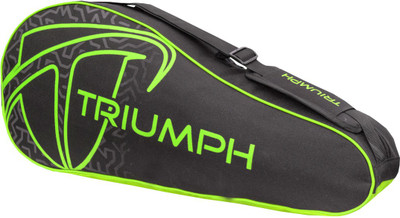 

Triumph Pro-302 (New) Single Compartment 6 Racquet Badminton Bag Black/Lime Badminton Bag(Black, Kit Bag)