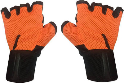 

Hopeberry Netted Wrist Support Gym & Fitness Gloves (, Orange