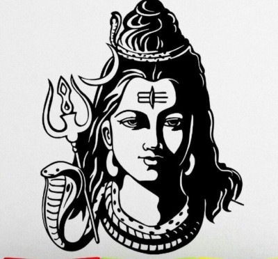 Asmi Collections 78 cm Beautiful God Shiva Removable Sticker(Pack of 1)