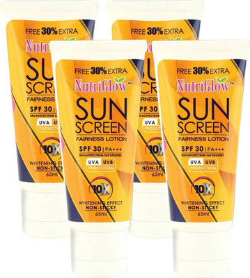 

NutriGlow Sun Screen Lotion (Pack of 4) - SPF 30 PA+++(65 ml)
