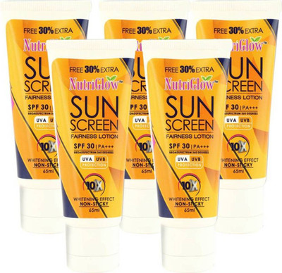 

NutriGlow Sun Screen Lotion (Pack of 5) - SPF 30 PA+++(65 ml)