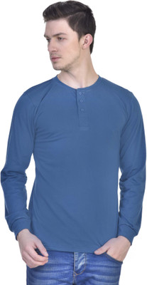 

Inkovy Solid Men's Henley Light Blue T-Shirt