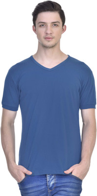 

Inkovy Solid Men's V-neck Light Blue T-Shirt