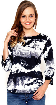 Stop Look Casual 3/4 Sleeve Printed Women Multicolor Top