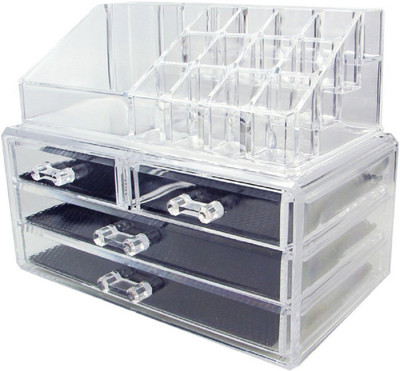

Vepson Cosmetic Organizer Makeup Storage Box Lipstick Holder Stand Party, Marrage Vanity Box(Tranparent)