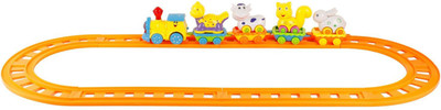 

RVOLD Cartoon Toy Train with Track - Light and Musical Train Toy for Kids(Multicolor)