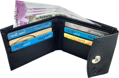 

pocket bazar Girls Casual Black Artificial Leather Wallet(7 Card Slots)