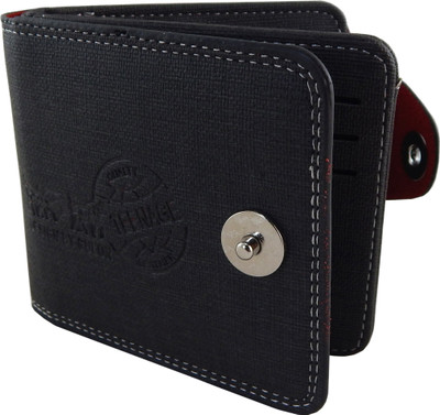 

Teenage Men Grey Artificial Leather Wallet(9 Card Slots)