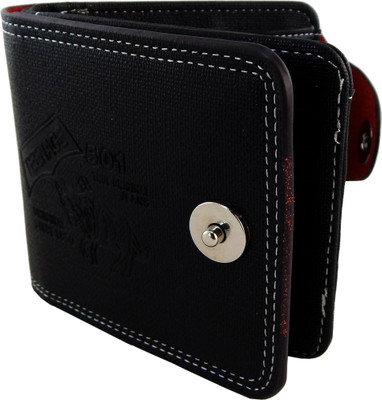 

Teenage Men Black Artificial Leather Wallet(9 Card Slots)