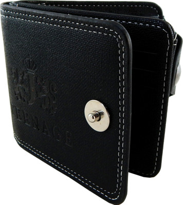 

Teenage Men Black Artificial Leather Wallet(9 Card Slots)
