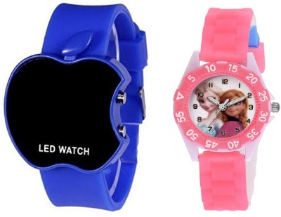 SOOMS BLUE APPLE LED BOYS WATCH WITH DESINGER AND FANCY PRINCES CARTOON PRINTED ON TINNY DIAL KIDS & CHILDREN Watch  - For Boys & Girls   Watches  (Sooms)