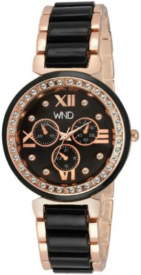 Wishndeal W542WMB-G Black Gold Dial with Metallic Strap W542 Watch  - For Girls   Watches  (wishndeal)