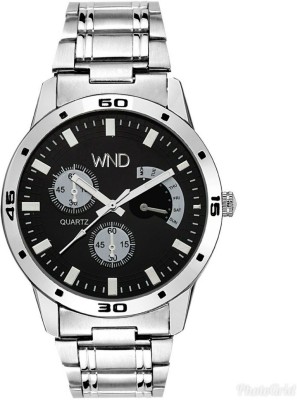 wishndeal W241MMBA Men's Watch with Black dial & metallic strap Watch  - For Men   Watches  (wishndeal)
