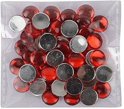 

GOELX Round Kundan Stones Pastable for Jewellery Decoration & Crafts !! Pack of 400 Stones 8mm - Red