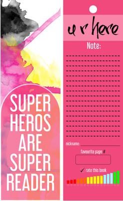 

TheFlauntStore Super Heros Are Super Readers pink - Bookmarks Paperback Bookmark(Quotes, Multicolor)