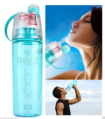 

VibeX ™ Spray Mist Squeeze Protable Water Bottle 550 ml Sipper(Pack of 1, Blue)