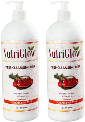 

NutriGlow Without Pump Deep Milk With Fruit Extracts+ Vitamin E pH Balanced Pack Of 2(1000 ml)