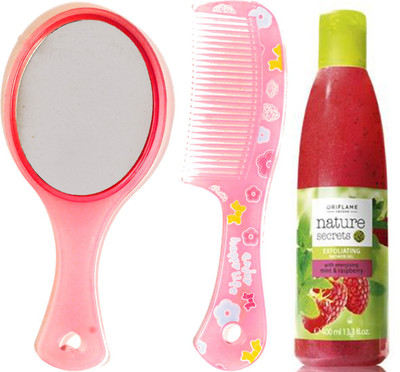 

Oriflame Sweden Nature Secrets Exfoliating Shower Gel with Energizing Mint & Raspberry 400ml (22670) With Mirror & Comb Set(Set of 3)