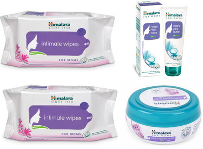 

Himalaya Intimate Wipes, Nipple Care Butter, Soothing Body Butter(Set of 4)