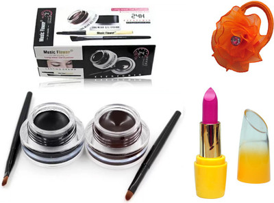 

Music Flower Waterproof Gel Eyeliner, Lipstick and Band(Set of 3)