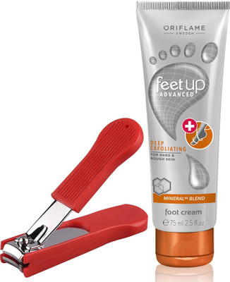 

Oriflame Sweden Feet Up Advance Deep Exfoliating Foot Cream 75ml ( 33033 ) With Nail Cutter(Set of 2)