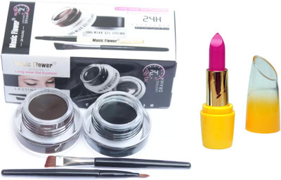 

Music Flower Smudge Proof & Waterproof Gel Eyeliner and Lipstick(Set of 2)