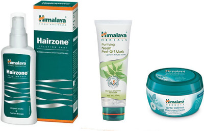 

Himalaya Hairzone Solution, Purifying Neem peel Off Mask, Winter Defense Moisturizing Cream(Set of 3)