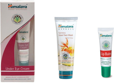 

Himalaya under eye cream, fairness kesar face wash, lip balm(Set of 3)