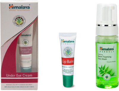 Himalaya under eye cream, lip balm , purifying neem foaming face wash(Set of 3)