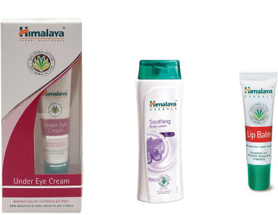 

Himalaya under eye cream, soothing body lotion, lip balm(Set of 3)