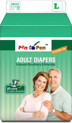 

Pin to Pen Disposable Adult Diapers - L(10 Pieces)