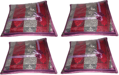

Addyz Deginer Pack of 4 Pieces Single Satin Saree Cover Salwar Suit Kamiz Cover Storage Bag Up to 1 Saree or Salwar in Each Saree Cover. Storage Bag(Purple)