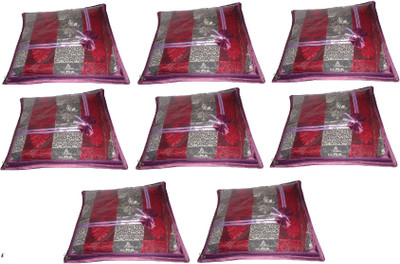 

Addyz Deginer Pack of 8 Pieces Single Satin Saree Cover Salwar Suit Kamiz Cover Storage Bag Up to 1 Saree or Salwar in Each Saree Cover. Storage Bag(Purple)