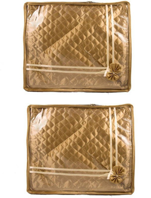 

Addyz Deginer Pack of 2 Pieces 2 inch Satin Saree Cover Salwar Suit Kamiz Cover Storage Bag Up to 2 Saree or Salwar in Each Saree Cover. Storage Bag(Gold)