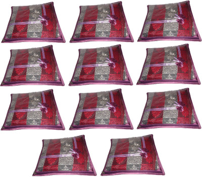 

Addyz Deginer Pack of 11 Pieces Single Satin Saree Cover Salwar Suit Kamiz Cover Storage Bag Up to 1 Saree or Salwar in Each Saree Cover. Storage Bag(Purple)