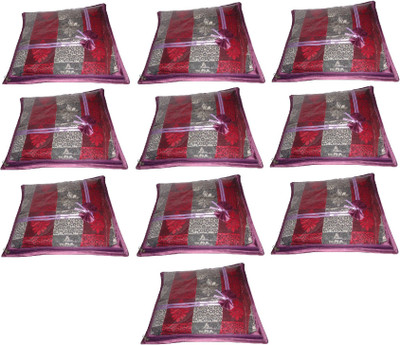 

Addyz Deginer Pack of 10 Pieces Single Satin Saree Cover Salwar Suit Kamiz Cover Storage Bag Up to 1 Saree or Salwar in Each Saree Cover. Storage Bag(Purple)