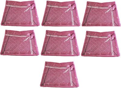 

Addyz Deginer Pack of 7 Pieces Single Satin Saree Cover Salwar Suit Kamiz Cover Storage Bag Up to 2 Saree or Salwar in Each Saree Cover. Storage Bag(Pink)