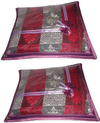 

Addyz Deginer Pack of 2 Pieces Single Satin Saree Cover Salwar Suit Kamiz Cover Storage Bag Up to 1 Saree or Salwar in Each Saree Cover. Storage Bag(Purple)