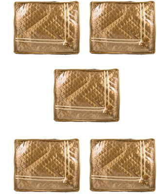 

Addyz Deginer Pack of 5 Pieces 2 inch Satin Saree Cover Salwar Suit Kamiz Cover Storage Bag Up to 2 Saree or Salwar in Each Saree Cover. Storage Bag(Gold)