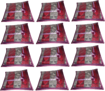 

Addyz Deginer Pack of 12 Pieces Single Satin Saree Cover Salwar Suit Kamiz Cover Storage Bag Up to 1 Saree or Salwar in Each Saree Cover. Storage Bag(Purple)