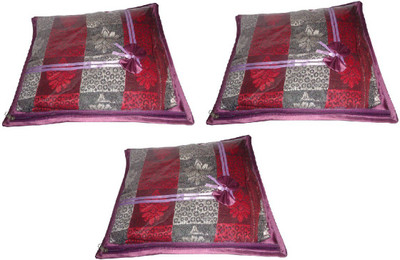 

Addyz Deginer Pack of 3 Pieces Single Satin Saree Cover Salwar Suit Kamiz Cover Storage Bag Up to 1 Saree or Salwar in Each Saree Cover. Storage Bag(Purple)