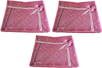 

Addyz Deginer Pack of 3 Pieces Single Satin Saree Cover Salwar Suit Kamiz Cover Storage Bag Up to 2 Saree or Salwar in Each Saree Cover. Storage Bag(Pink)