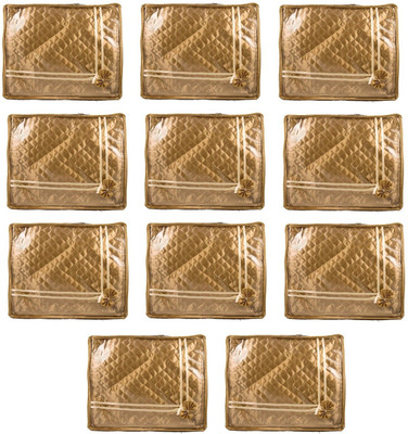 

Addyz Deginer Pack of 11 Pieces 2 inch Satin Saree Cover Salwar Suit Kamiz Cover Storage Bag Up to 2 Saree or Salwar in Each Saree Cover. Storage Bag(Gold)
