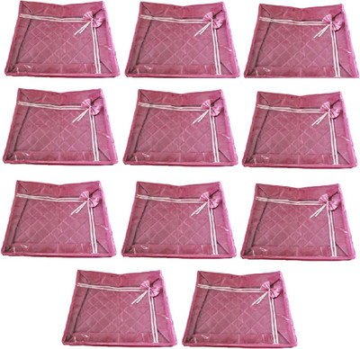 

Addyz Deginer Pack of 11 Pieces Single Satin Saree Cover Salwar Suit Kamiz Cover Storage Bag Up to 2 Saree or Salwar in Each Saree Cover. Storage Bag(Pink)