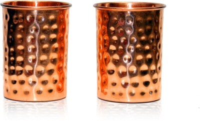 SV Traders (Pack of 2) 639 Glass Set Water/Juice Glass(180 ml, Copper, Brown)