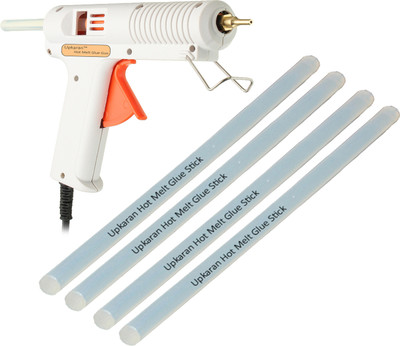 

Upkaran Hot Melt Adjustable Temperature Leak Proof DIY 150 Watt Glue Gun with 4 Glue Sticks Standard Size(10inch/25.4cm) for scrapbook tool, hobby Kit, electronic circuit board, project work, bonding toy Adjustable Temperature Corded Glue Gun(11 mm)