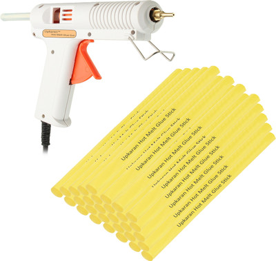 

Upkaran Hot Melt Professional Leak Proof Precision Long Copper Nozzle Adjustable Temperature Glue Gun 150 Watt with 30 Stick(Standard Size) For School Project, Hobby kit and Craft Work Adjustable Temperature Corded Glue Gun(11 mm)