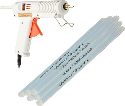 

Upkaran Hot Melt Adjustable Temperature Leak Proof DIY 150 Watt Glue Gun with 6 Glue Sticks Standard Size(10inch/25.4cm) for scrapbook tool, hobby Kit, electronic circuit board, project work, bonding toy Adjustable Temperature Corded Glue Gun(11 mm)